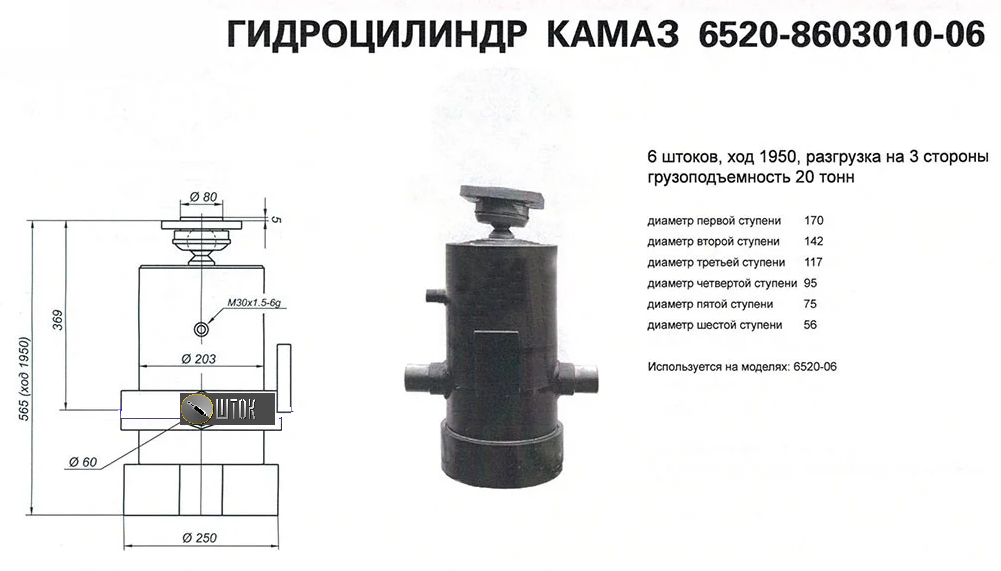 ремонт гидроцилиндра камаз 6520 в Украине